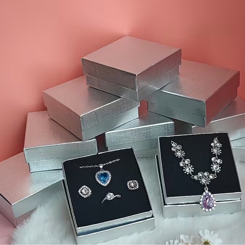 24 pcs NEW Elegant Silver boxes for Jewelry NWOT